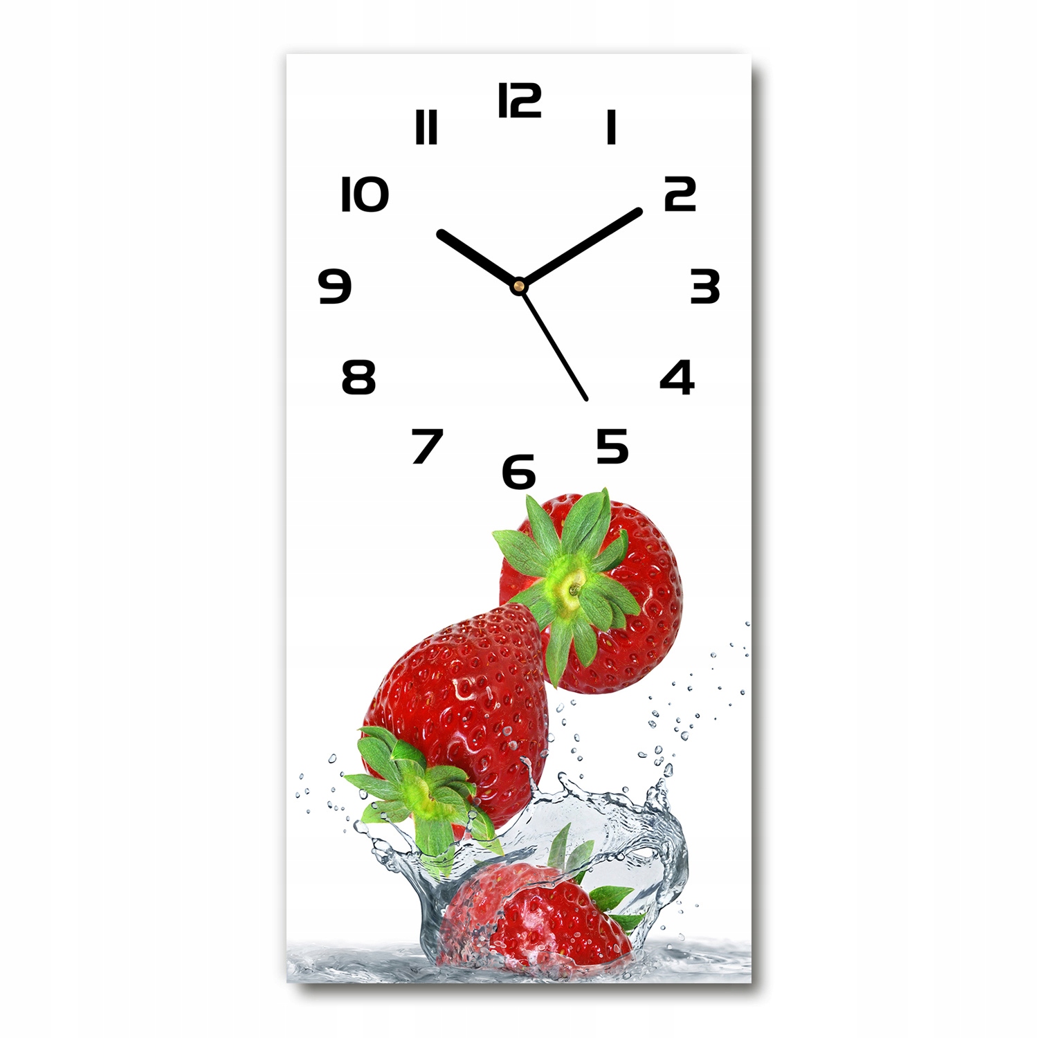 

Nowoczesny pionowy zegar ścienny Truskawki 30x60cm