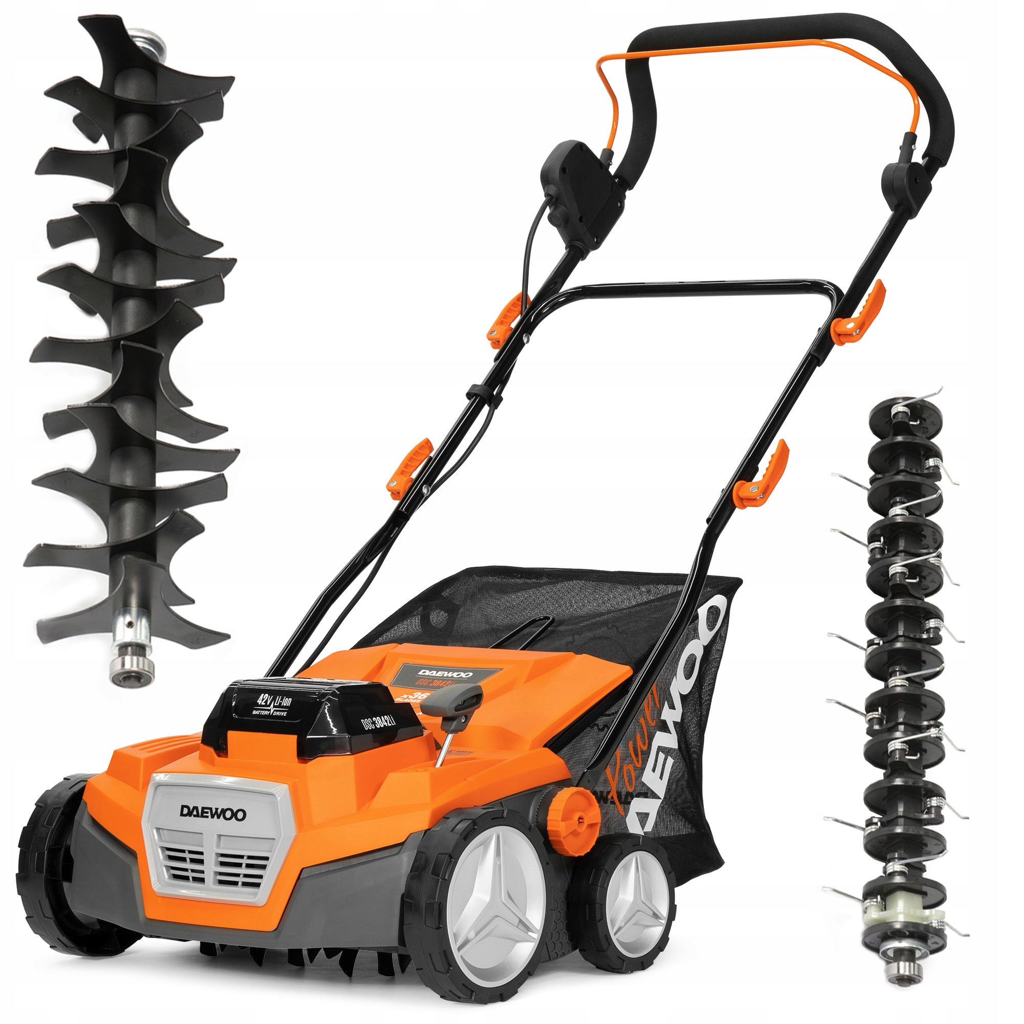 Daewoo Wertykulator aerator akumulatorowy Dsc 3842Li 38 cm Wał z 36 nożami