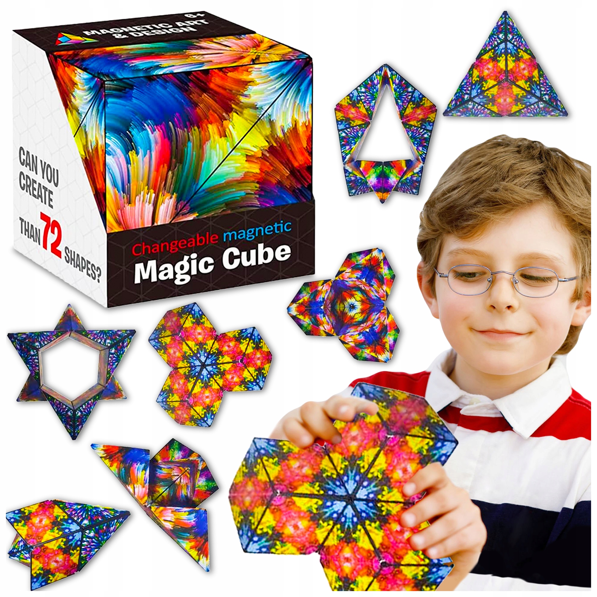 MAGICZNA KOSTKA MAGNETYCZNA ANTYSTRESOWA UKŁADANKA 72KSZT MAGIC CUBE FIDGET