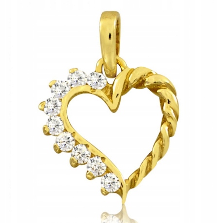 

Złoty Wisiorek Kontur Serca Próba 333 Warkocz Ażur