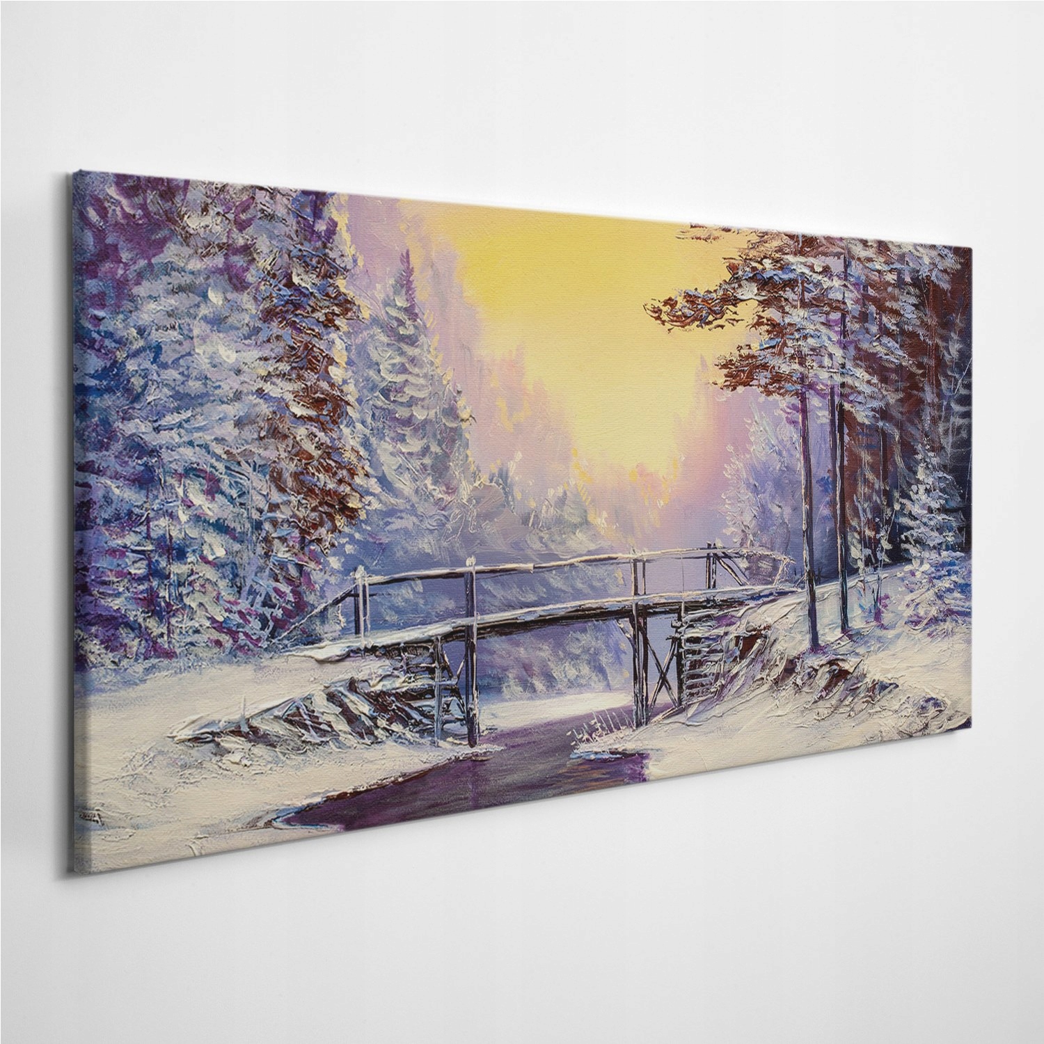 

Obraz na płótnie z zdjęciem Most Rzeka Zima 100x50