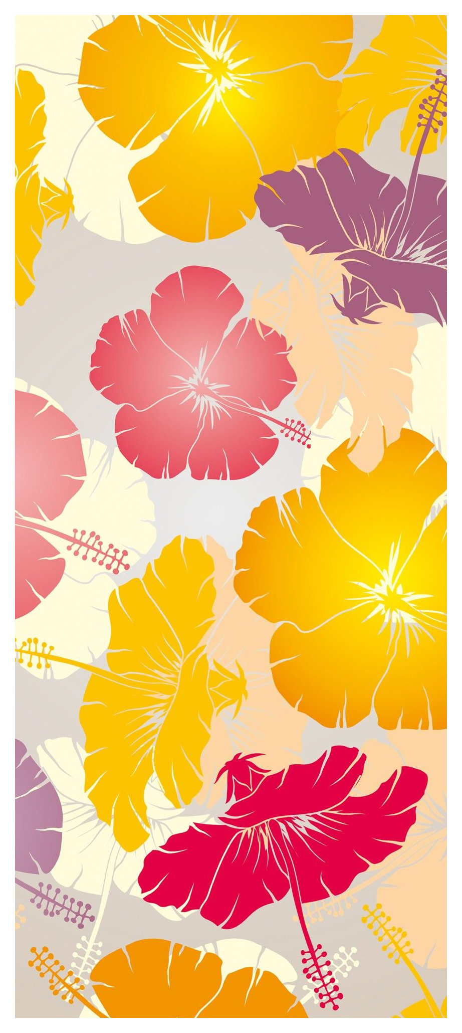 Samolepka Fototapeta Ibišek Exotický ráj květin na zeď 91x211