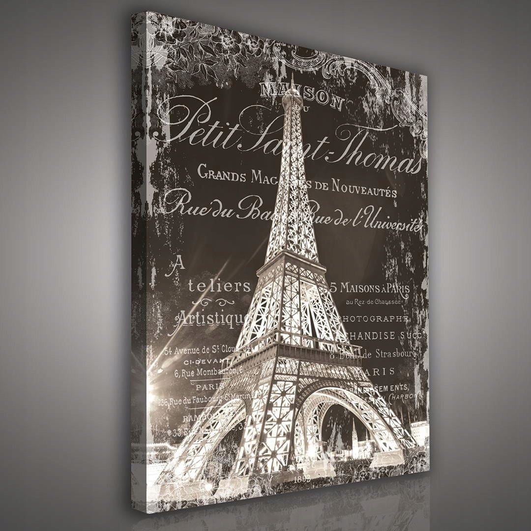 Obraz 75x100 Eiffelova věž Paříž vintage retro francouzská architektura