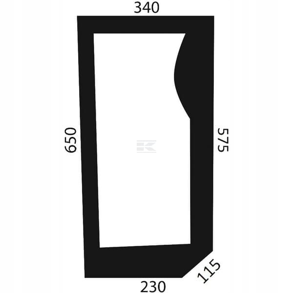 Spodní přední sklo D6712 Kramp