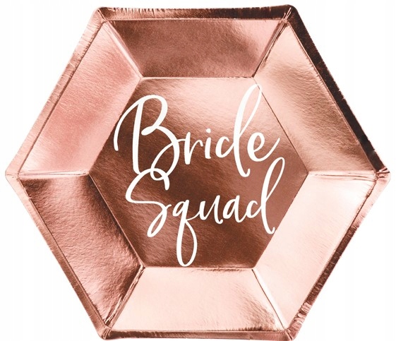 

Talerzyki Papierowe Bride squad różowe złoto 23cm