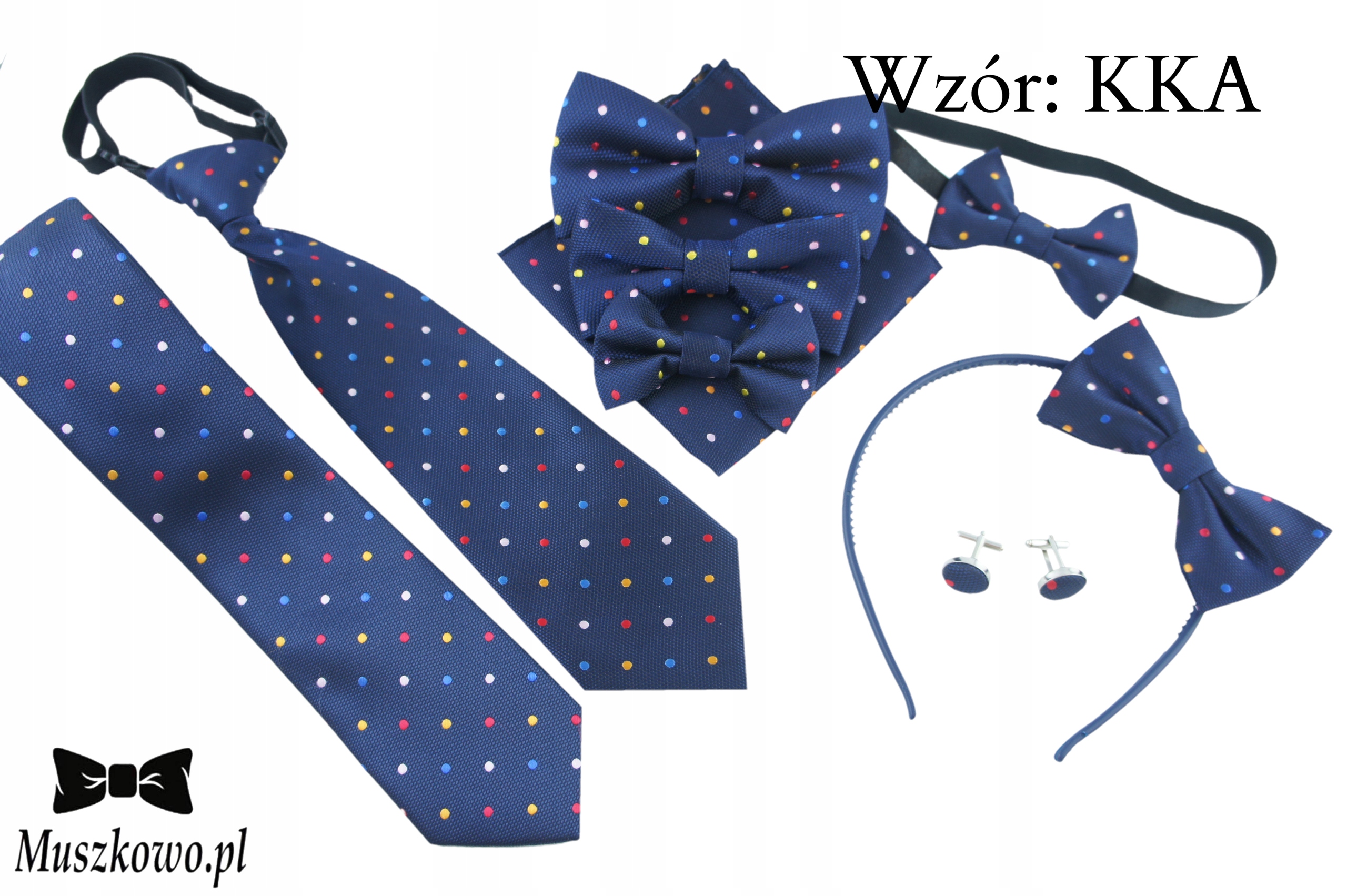 KOLOROWE KROPKI Mucha męska w GROSZKI 10-100lat Marka inna