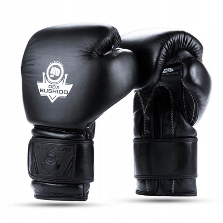Rękawice Bokserskie 12 Oz Dbx Bushido Czarne Skórzane ProFight Uniwersalne