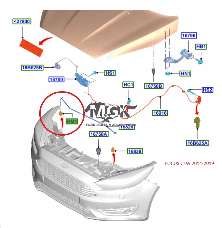 PRZELOTKA PRĘTA PODPORY MASKI WIELE MODELI FORD OE 1470846 _ W712889-S300 Typ samochodu Samochody osobowe