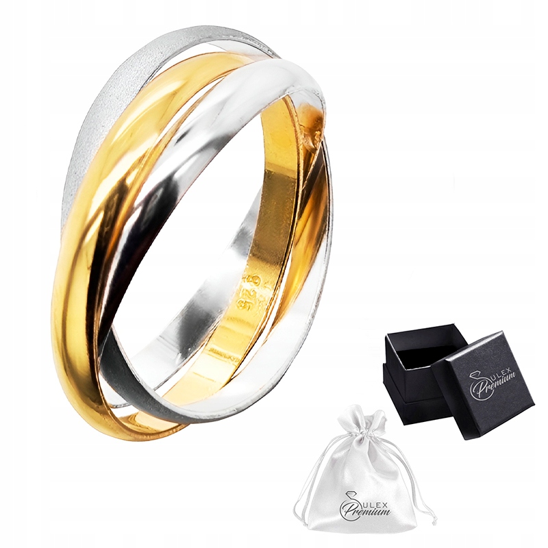 Prstýnek stříbro ryzost 925 Elegantní Trojitý snubní prsten Tři barvy vel.11