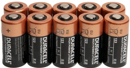 10x Bateria Litowa Duracell CR123 3V Cr 17345 123 A