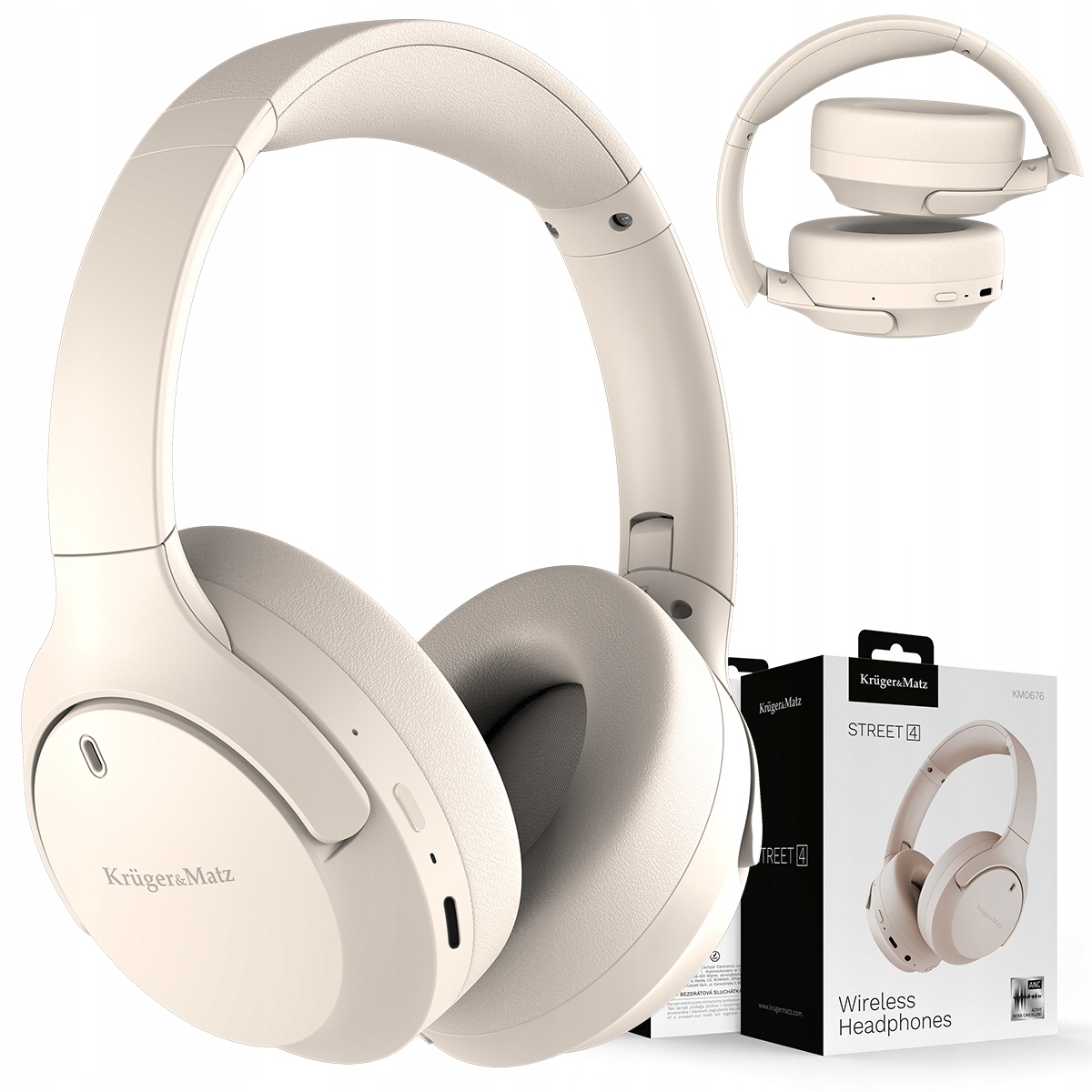 Kruger&Matz Street 4 Bezdrátová sluchátka do uší s Anc Bluetooth 5.4