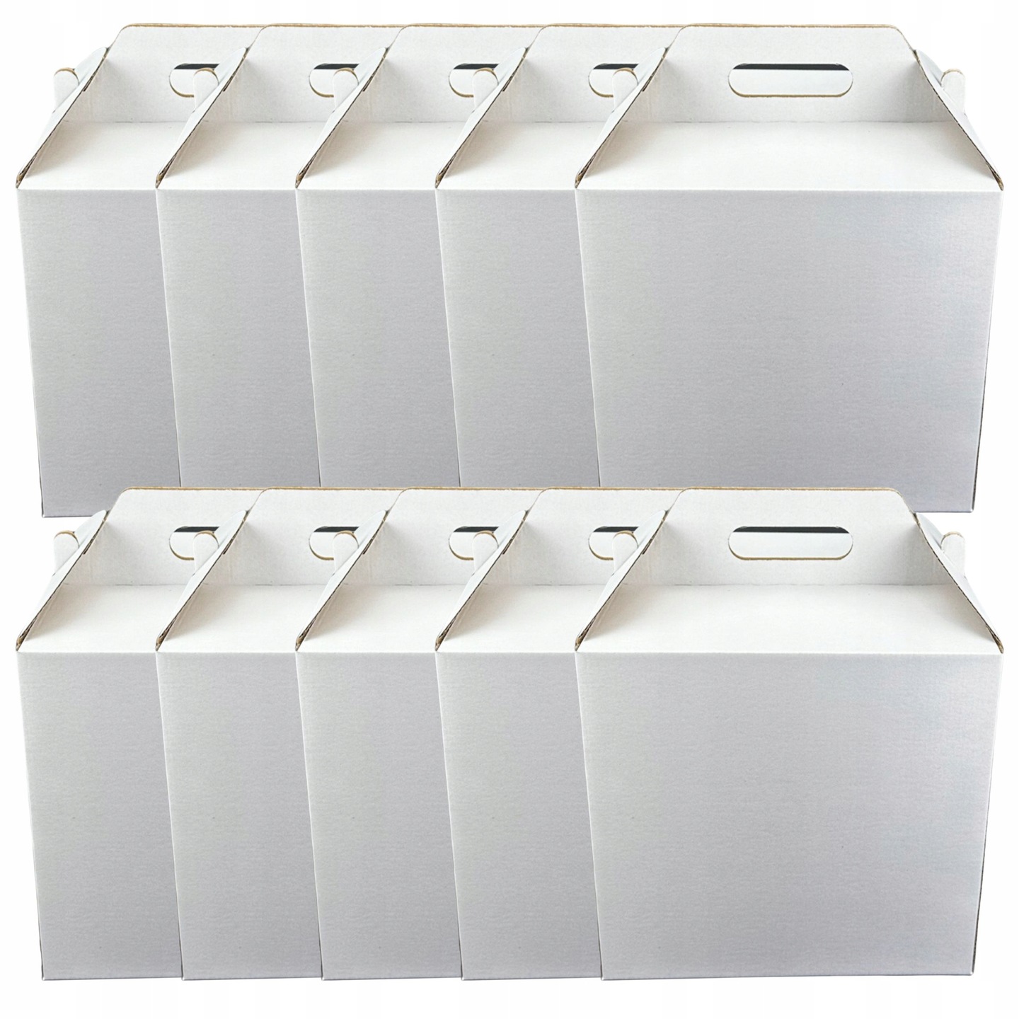 Pudełko Na Tort 28x28x25 cm 10 szt Karton Opakowanie Białe Mocne