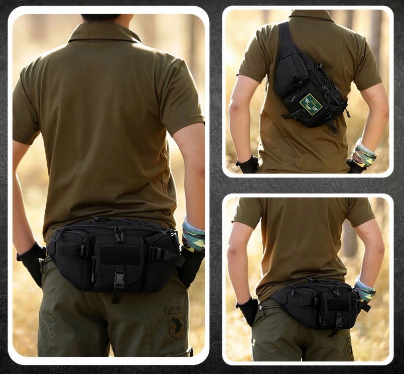 NERKA SASZETKA MĘSKA WOJSKOWA BIODRÓWKA Z PASKIEM TAKTYCZNA SURVIVAL XXL Model WM724