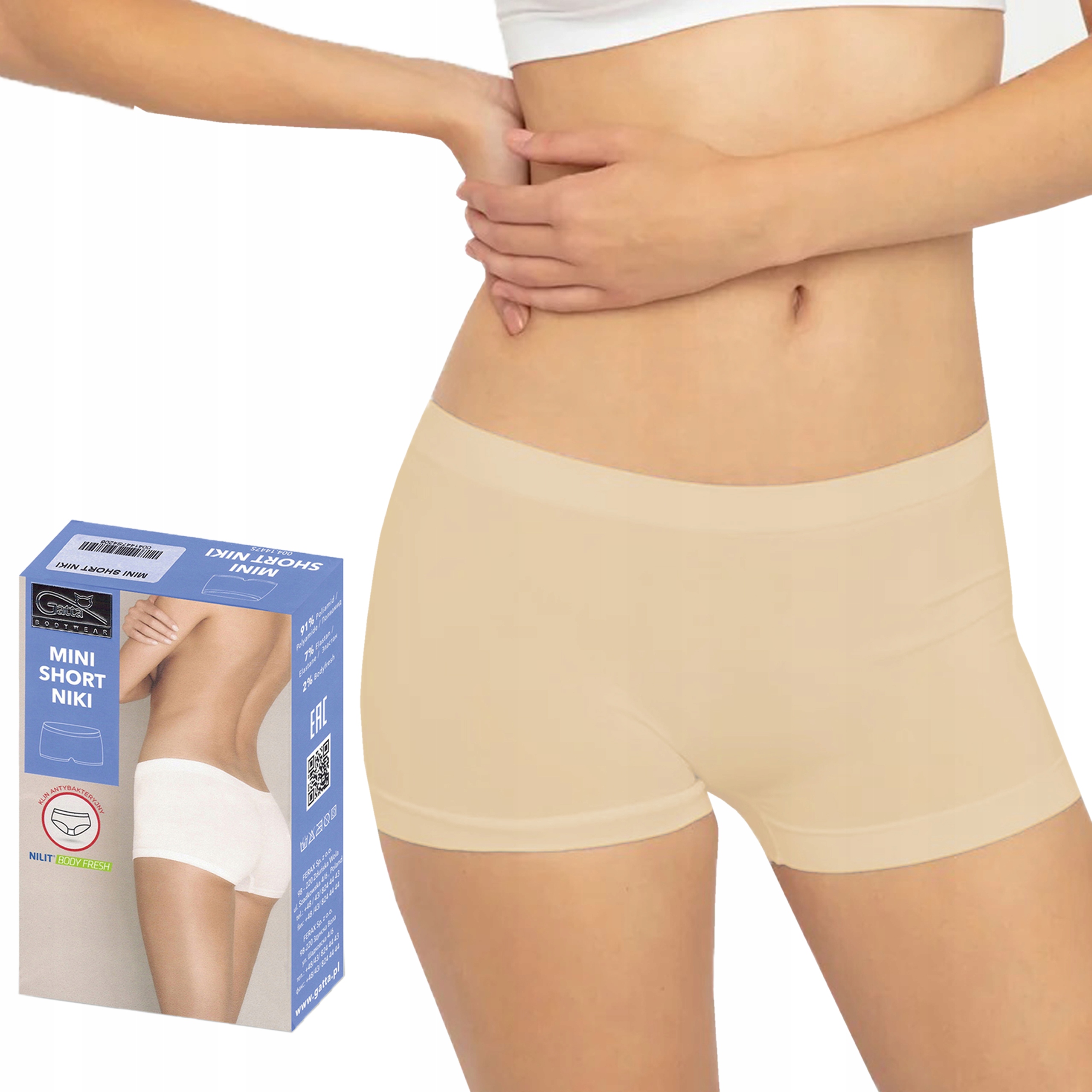 

Szorty Gatta Niki Mini Short bezszwowe natural, M