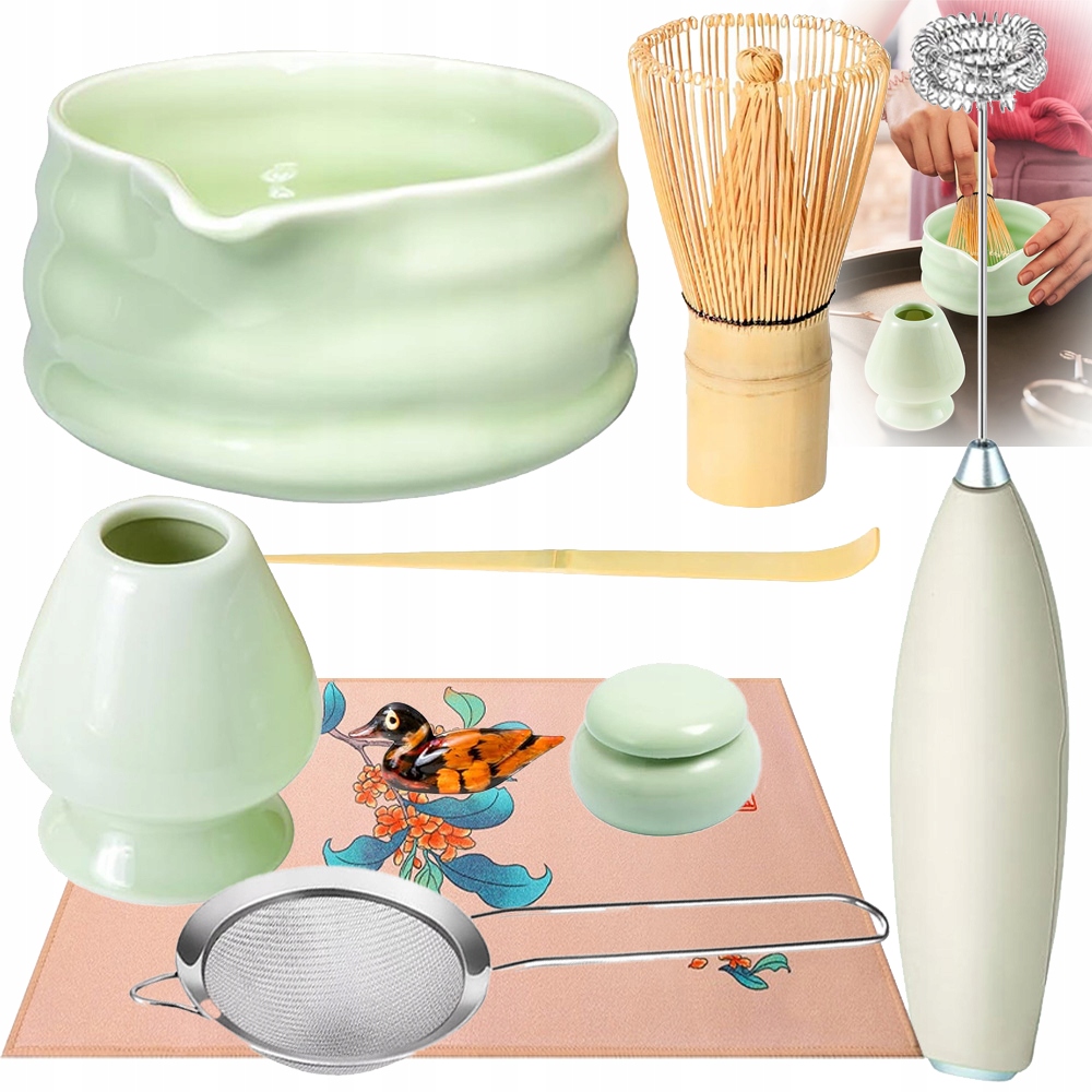 Levně Dárková Sada 9KS Na Čaj Matcha Sada Na Vaření Matchy Lžíce