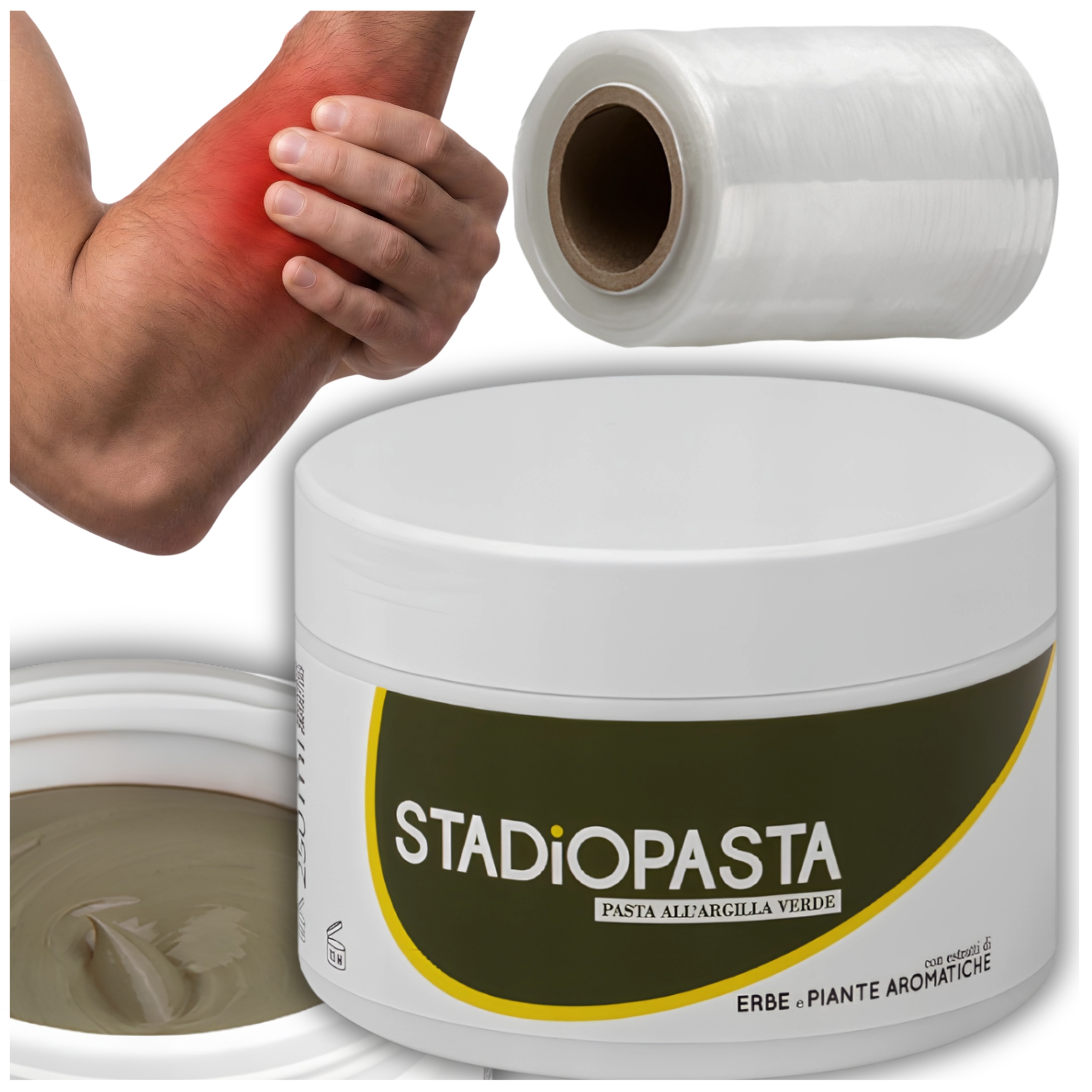 Stadiopasta Pasta Maść Na Bóle Kontuzje Siniaki Ból Stawów 300 g Folia