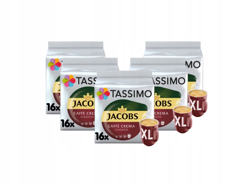 Kapsułki Tassimo Jacobs Caffe Crema XL 5x 16szt