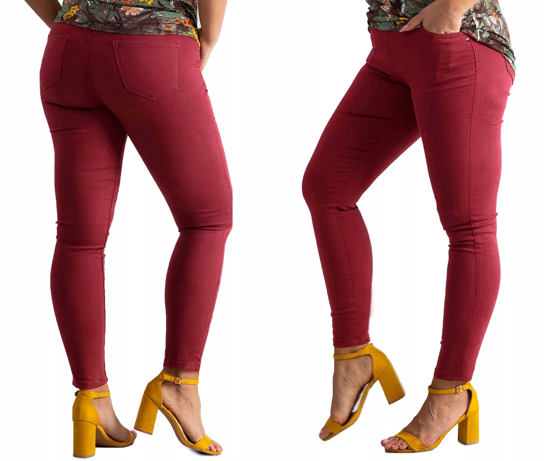 

sPODNIE jEANS tregginsy Cotton Duże bordo 556 6XL