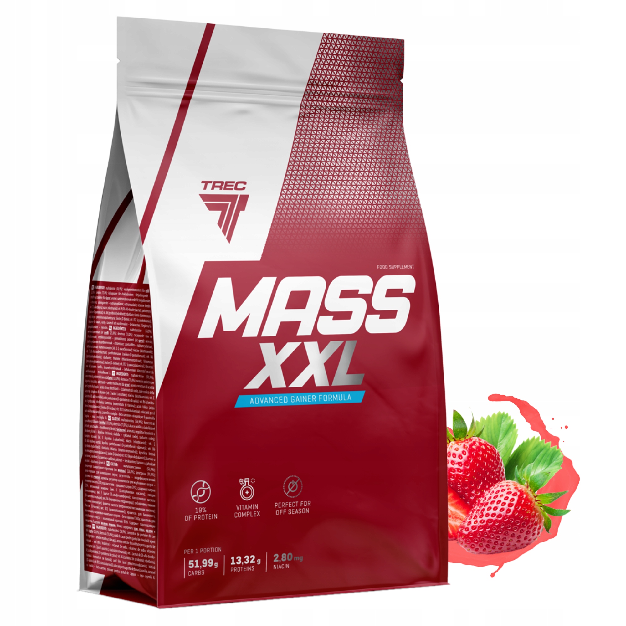 Trec Mass XXL 3000g Masa Síla Bílkoviny Gainer