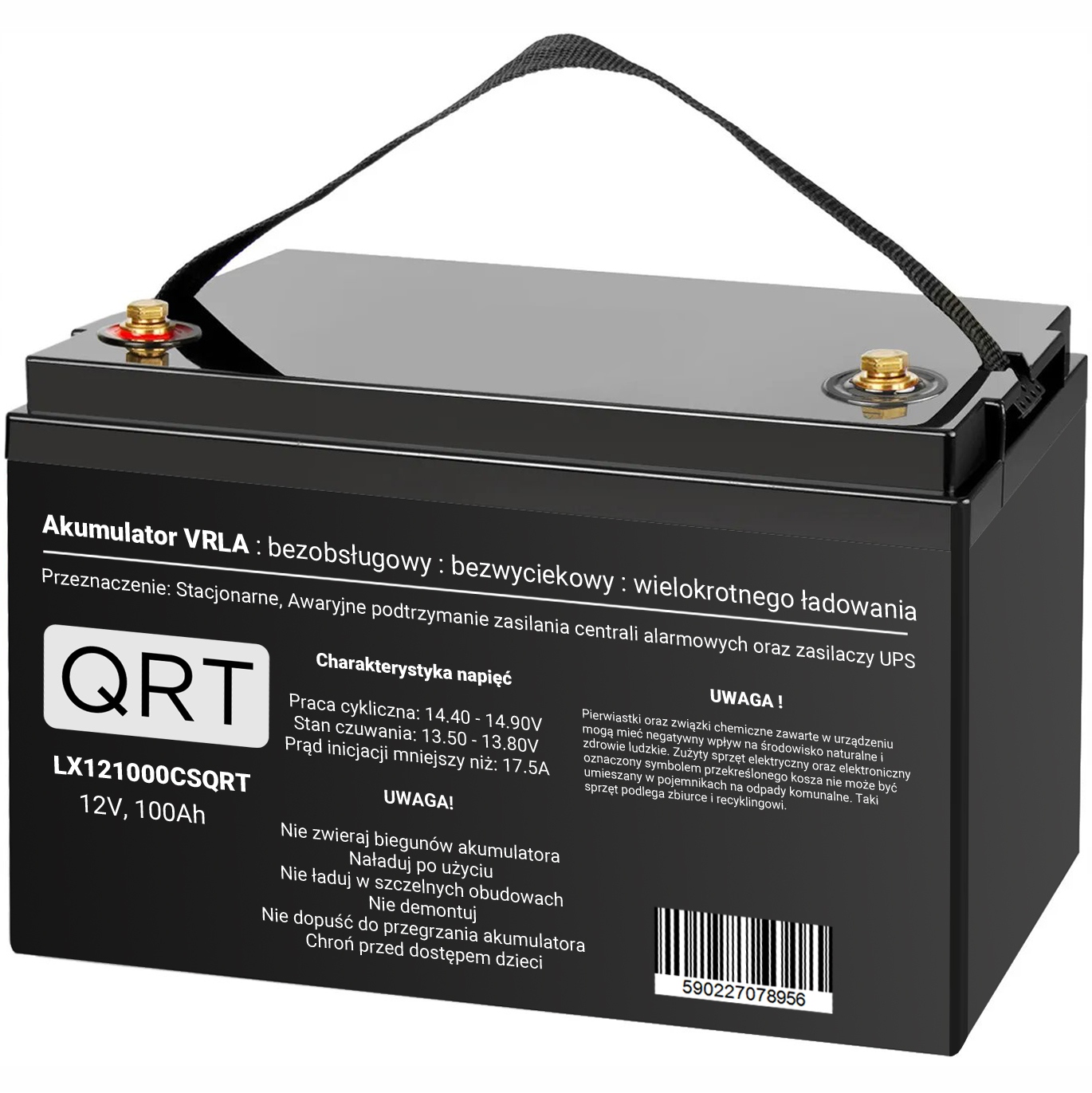 Akumulator 12V 100Ah Agm Mocny Bezobsługowy Zasilanie Awaryjne Fotowoltaika