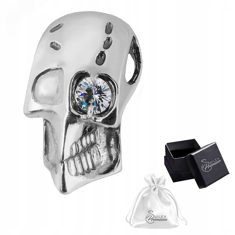 Stříbrný přívěsek pr.925 Přívěsek Lebka se zirkonem v oku