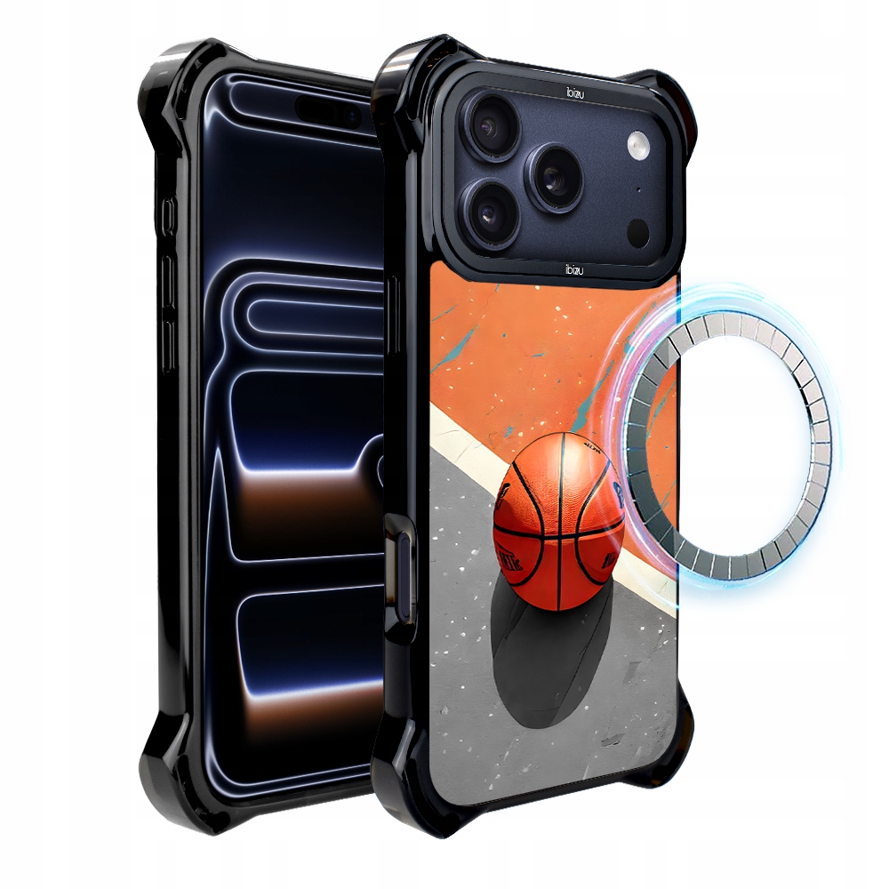 Pouzdro pro iPhone 17 Pro Max Ibizu DropGuard Ultra s MagSafe, Basketbal