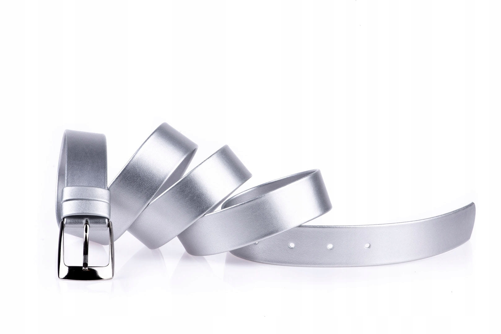 

Pasek damski klasyczny srebrny mat 3 cm