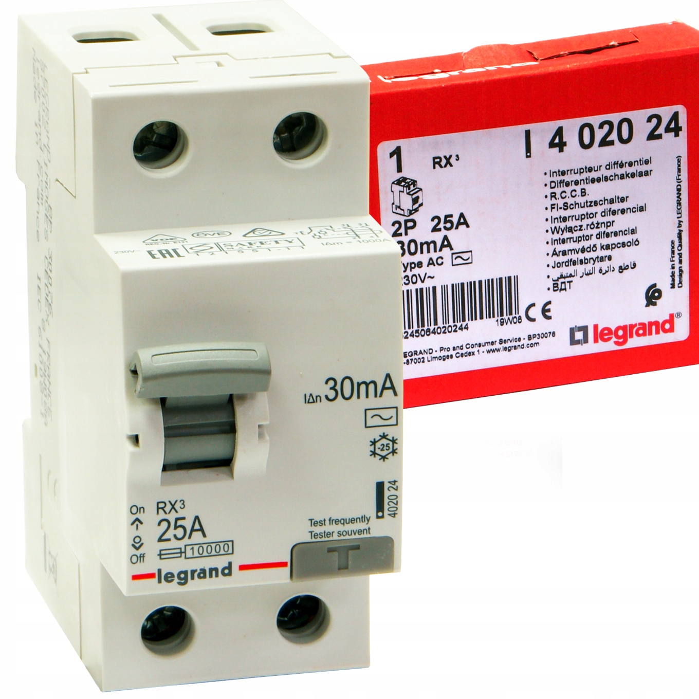 Wyłącznik różnicowo prądowy RX3 25A Legrand 402024