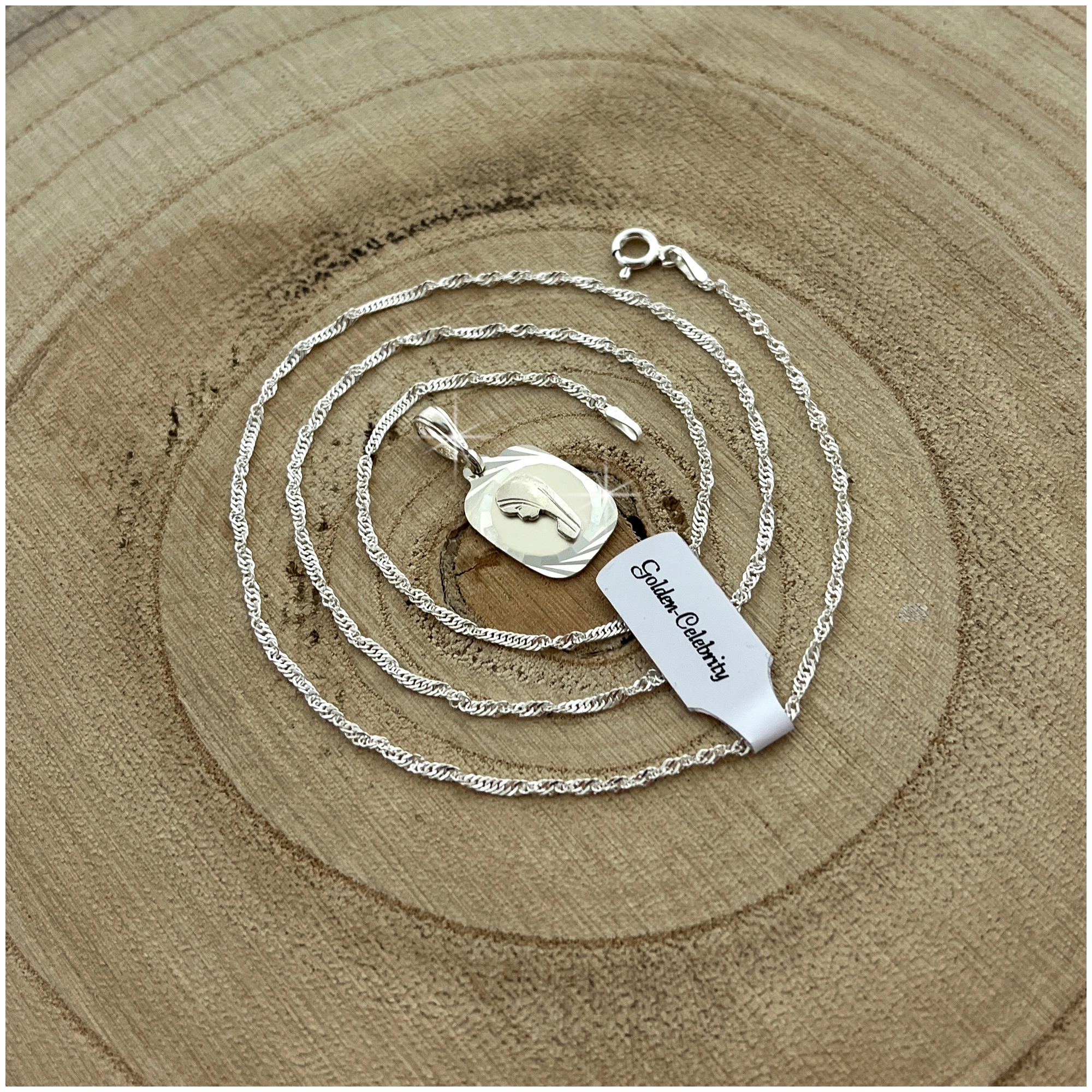 SREBRNY ŁAŃCUSZEK + MEDALIK MATKA BOSKA 925 PREZENT KOMUNIA CHRZEST GRAWER Stan opakowania oryginalne