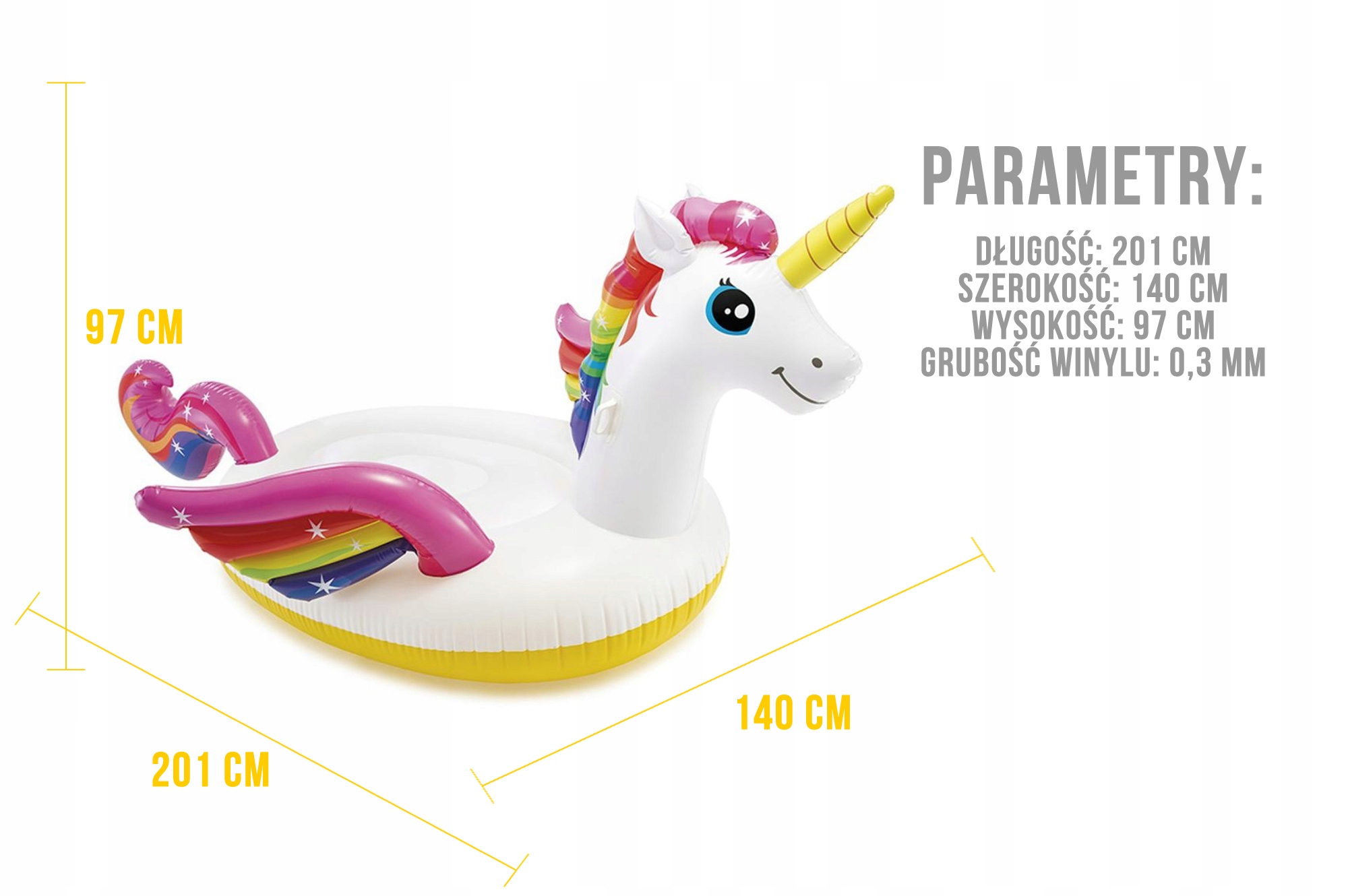 MATERAC DMUCHANY JEDNOROŻEC INTEX 57561 201x140 Rodzaj inny