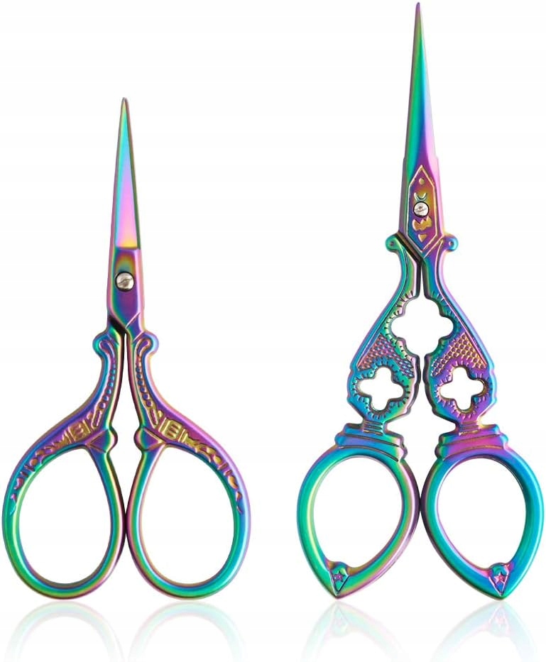 Vyšívací nůžky sada 2 malých nůžek v barvě Rainbow1 Asdirne