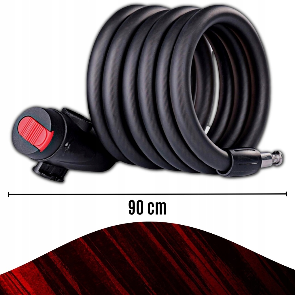 ZAPIĘCIE ROWEROWE BLOKADA DO ROWERU ZABEZPIECZENIE NA KLUCZYK MOCNA LINKA Długość (cm) 73