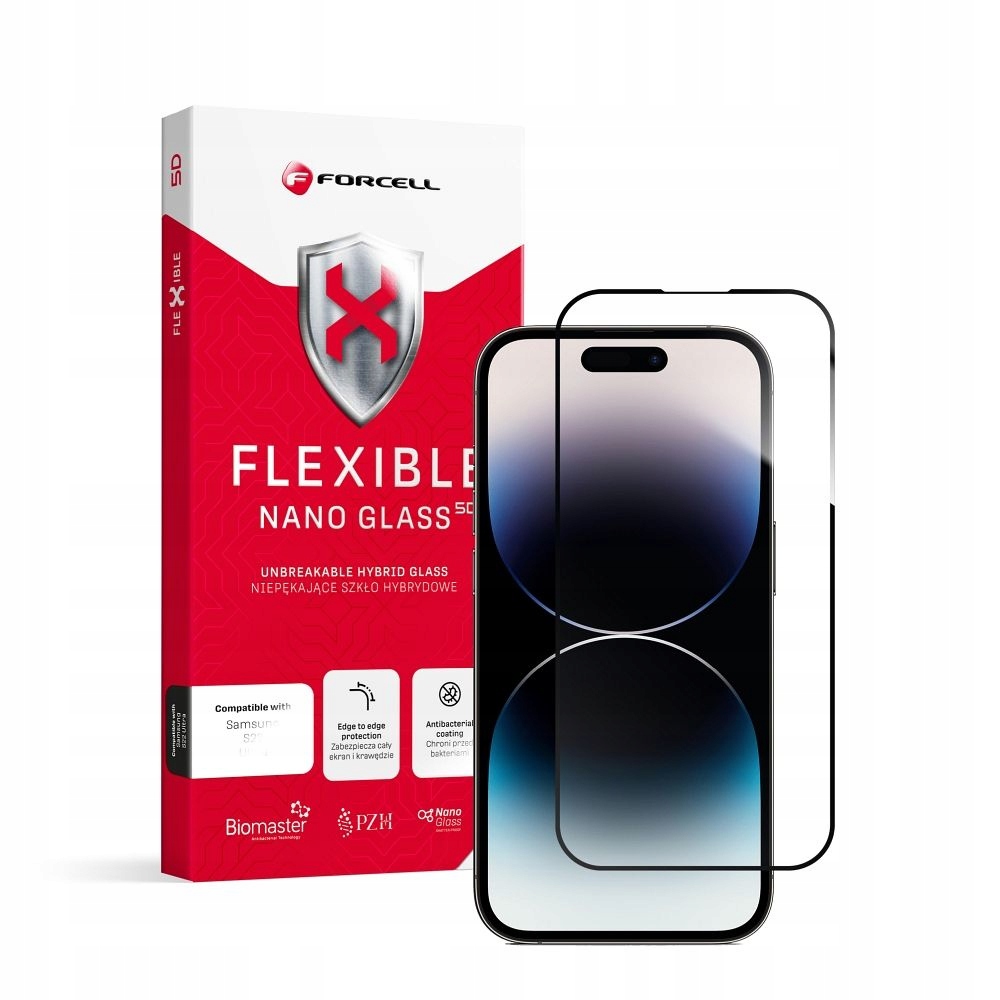 Forcell Flexible 5D – sklo pro iPhone 14 Pro, černé