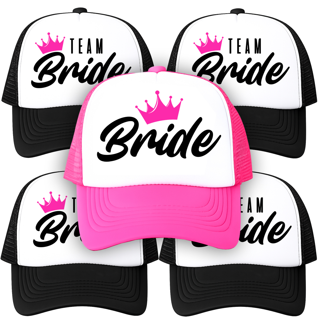 Sada Čepice Na Rozlučka Se Svobodou 4 Černé 1 Růžová Team Bride & Bride
