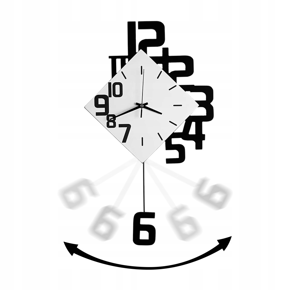 Nástěnné Hodiny Modern Černobílé 34X63 CM Bezrámečkový Křemen