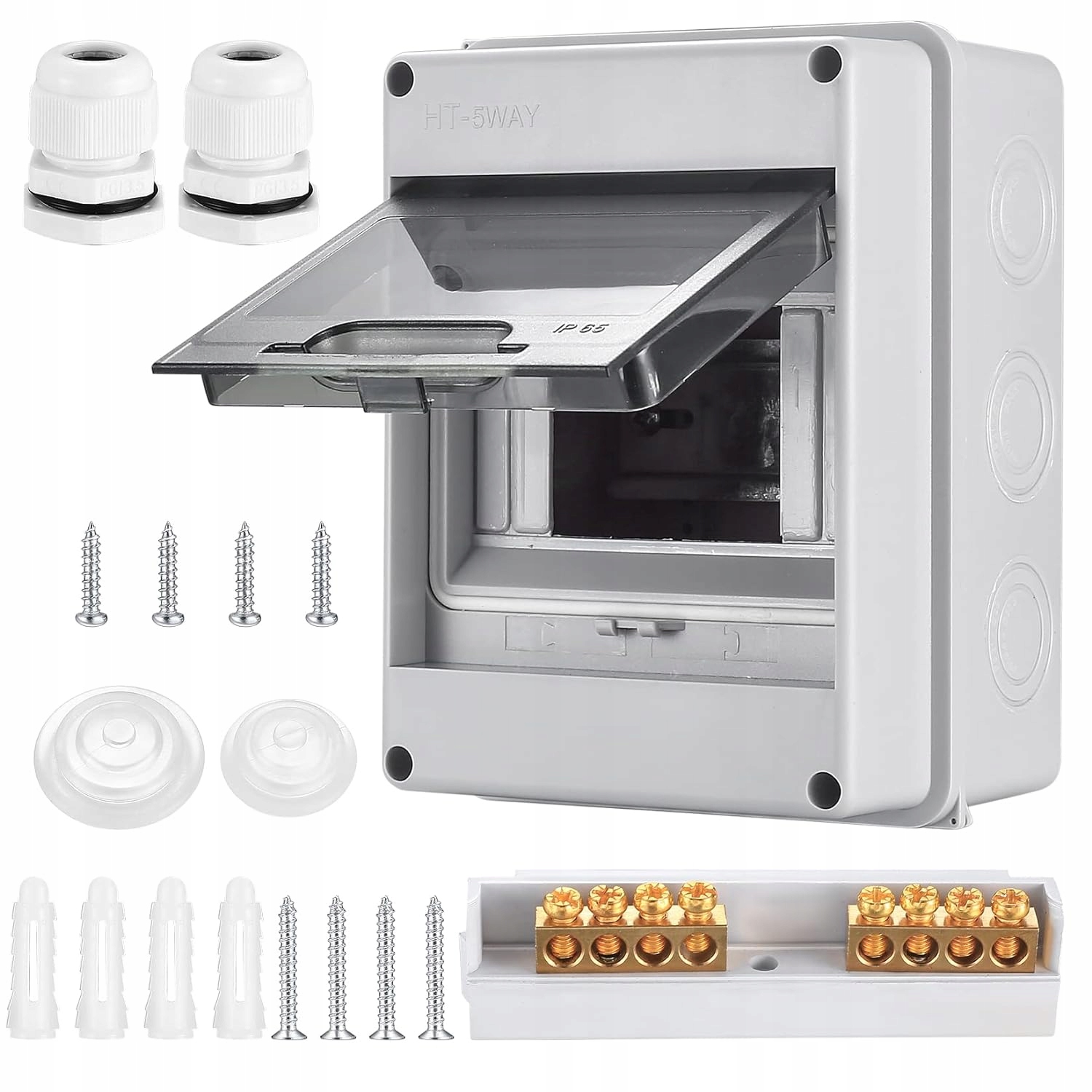 SKRZYNKA BEZPIECZNIKOWA 1 RZĄD 5 MODUŁÓW NATYNKOWA