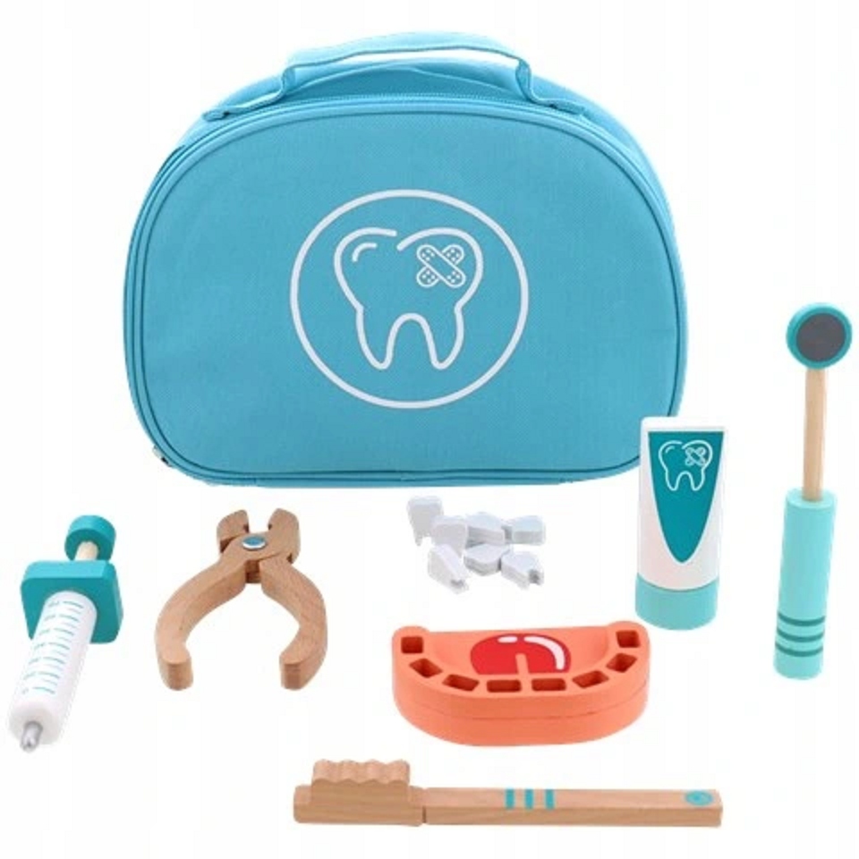 MINI MATERS DREWNIANY ZESTAW PIĘKNOŚCI KOSMETYCZKA 8 elementów PREZENT Certyfikaty, opinie, atesty CE FSC