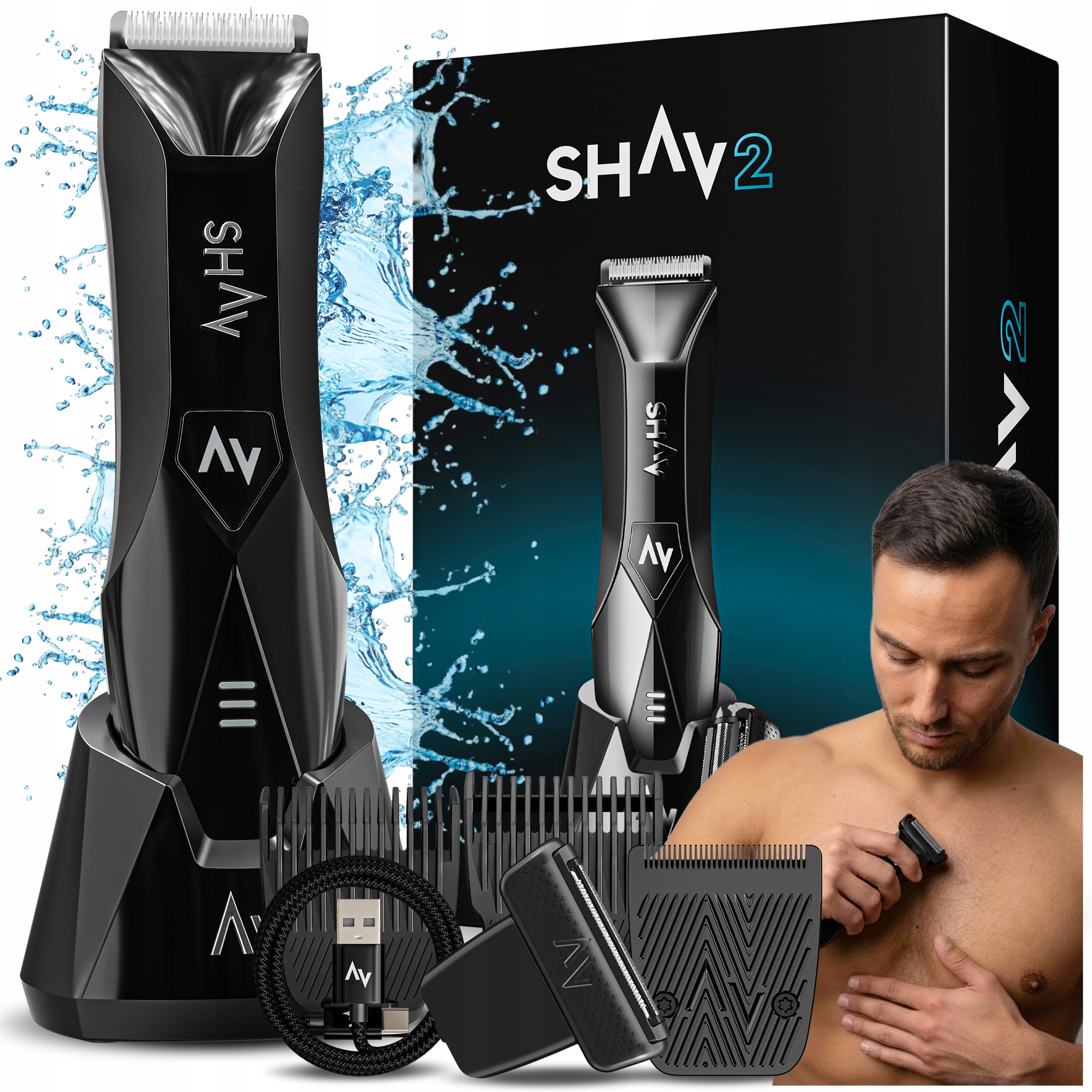 Elektrický holicí strojek Shav 2 – holicí strojek na vousy a tělo
