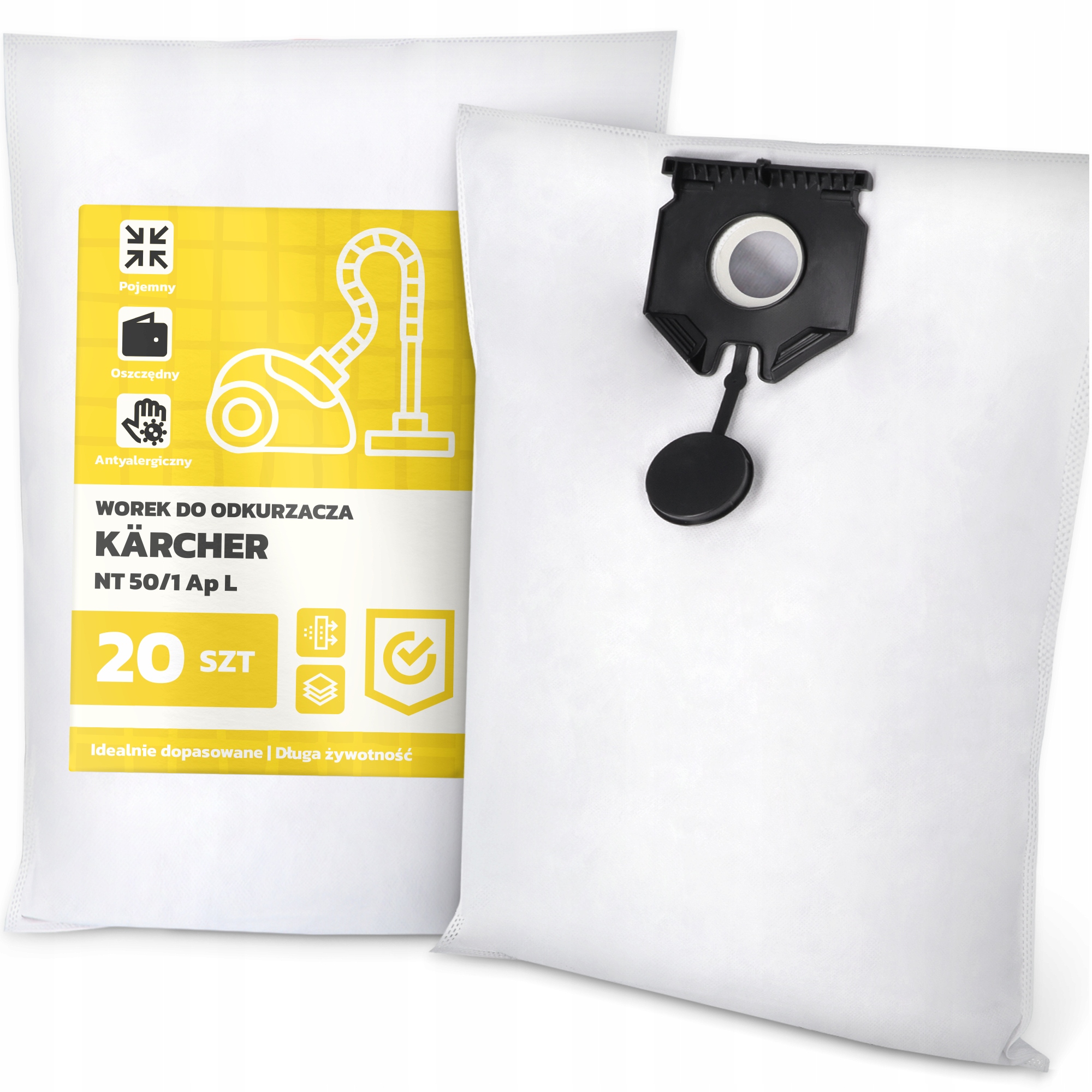 20 x Sáčky Do Vysávača Kärcher Nt 50/1 Ap L Syntetický veľký výkonný Sáčok G9