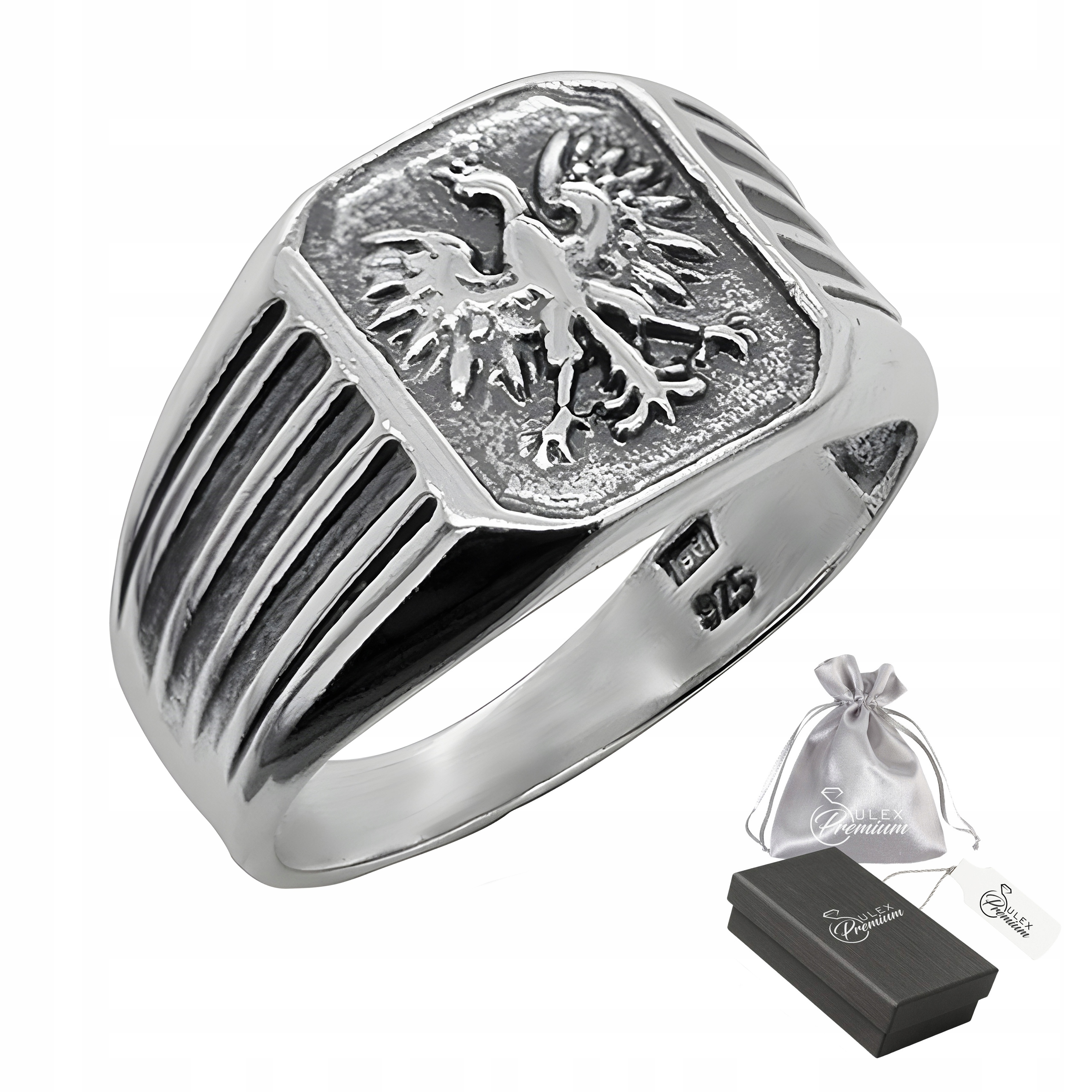 Vlastenecký signet Stříbro ryzost 925 Prsten Orel v koruně vel. 29