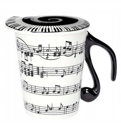 

Kubek Muzyka Uwertura Porcelanowa Przykrywka