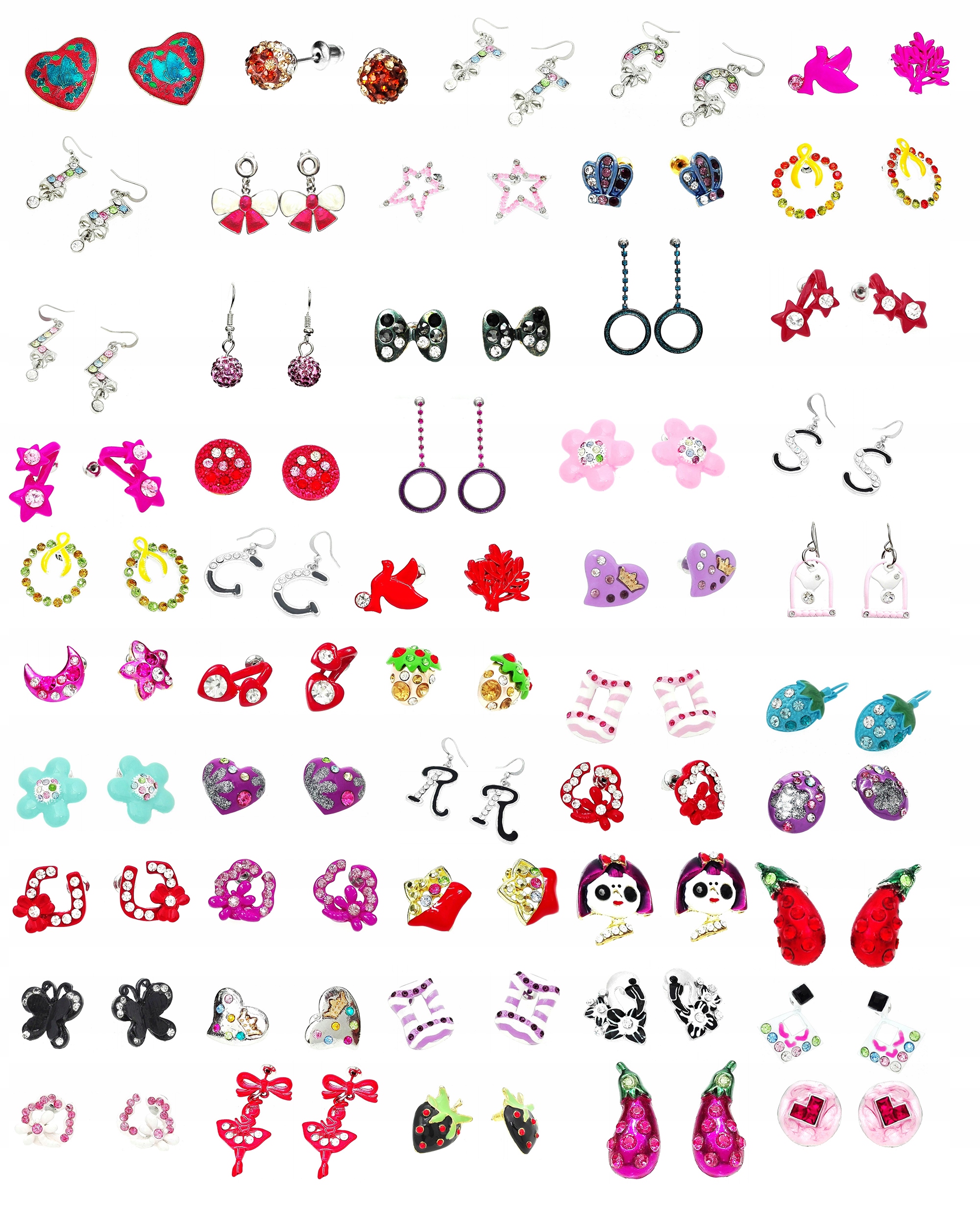 

Zestaw kolczyków wielokolorowy 50 par