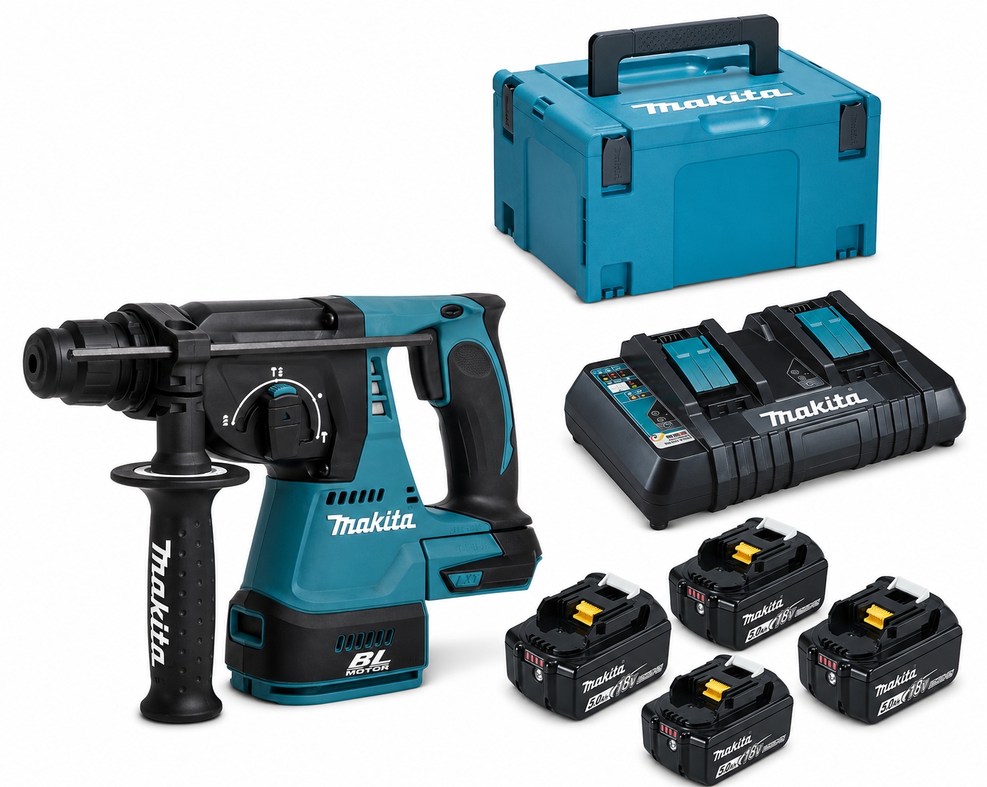 Zestaw Młot Udarowy 18V Sds+ 2,0J DHR242Z Akumulatory Lxt 4x5,0Ah Makita
