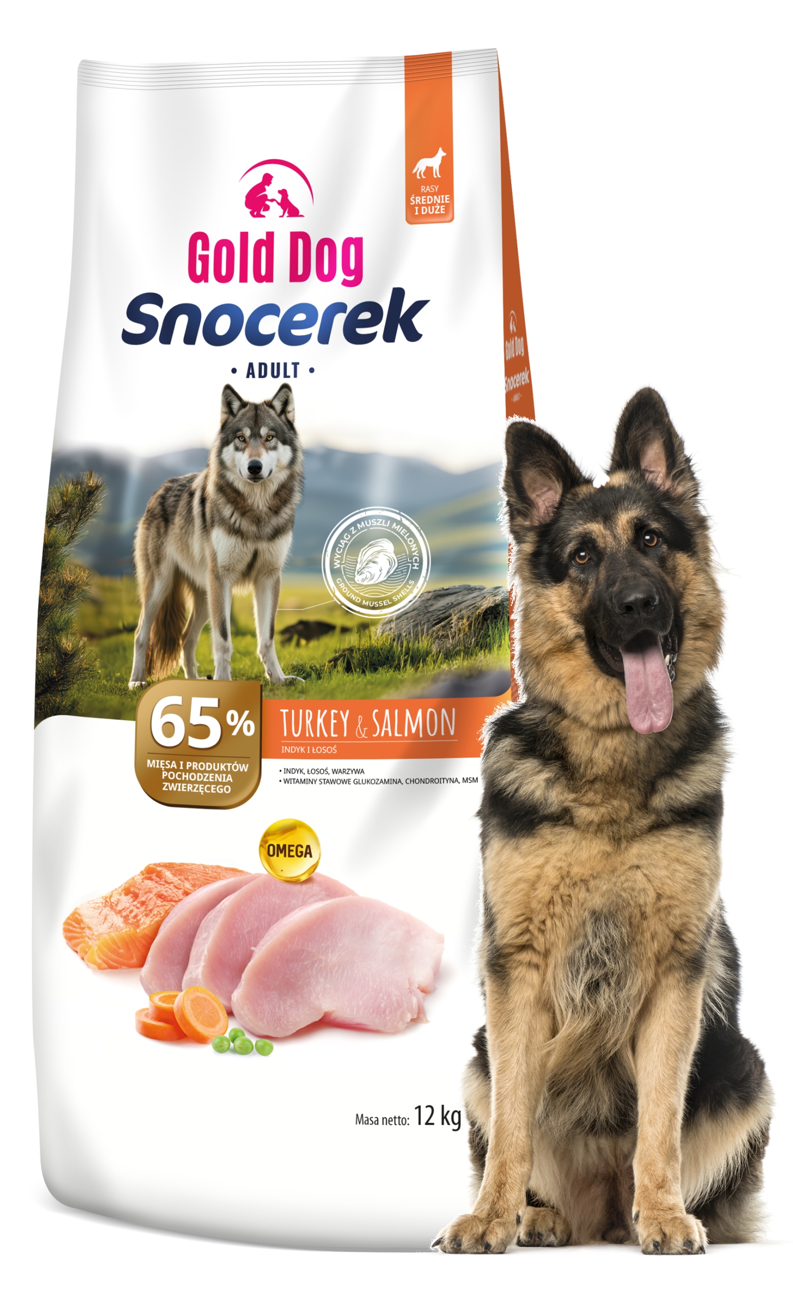 Krmivo pro ovčáka Gold Dog Snocerek 12 kg krůta lososová zelenina na klouby