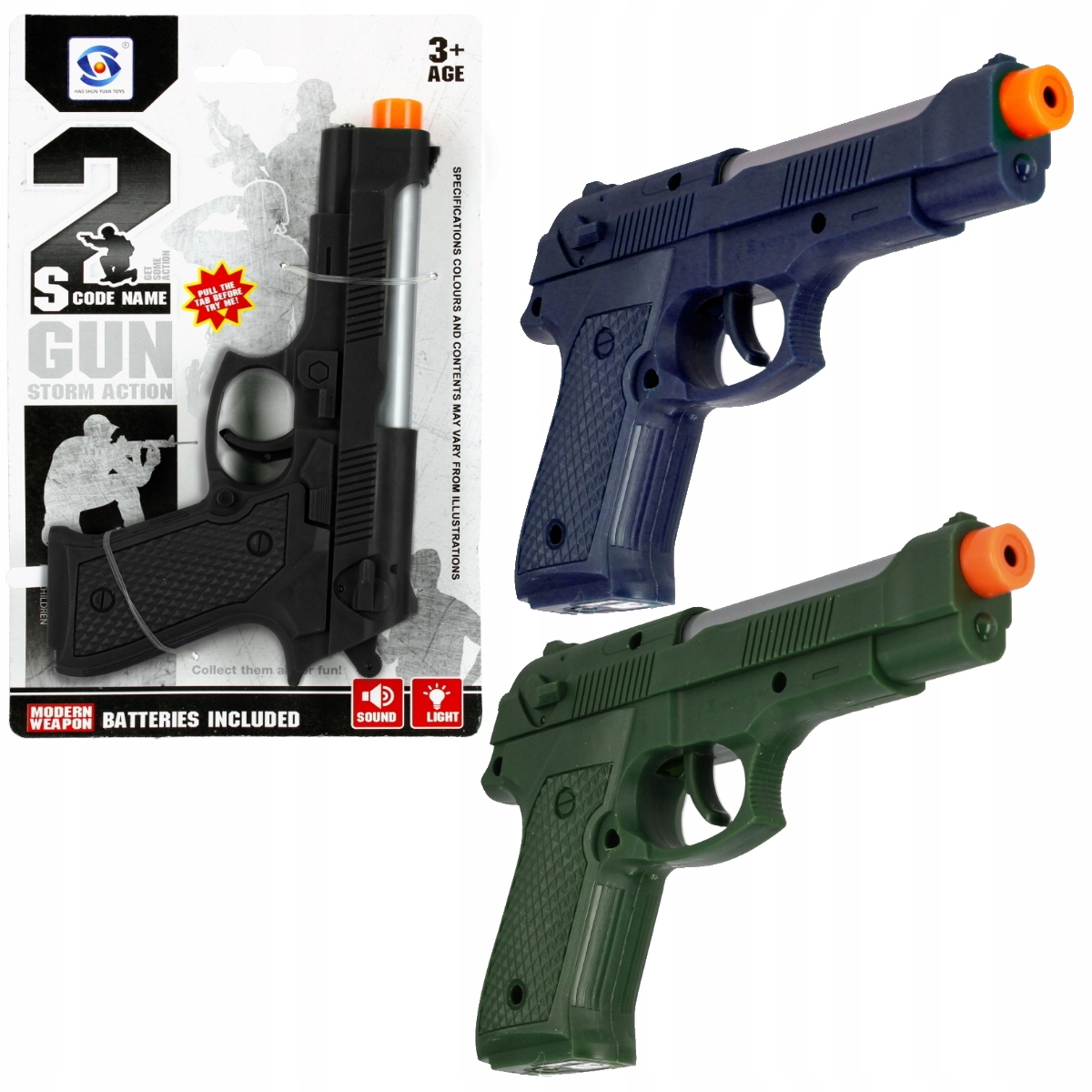 PISTOLET POLICYJNY Z ŚWIATŁEM I DŹWIĘKIEM 3 KOLORY