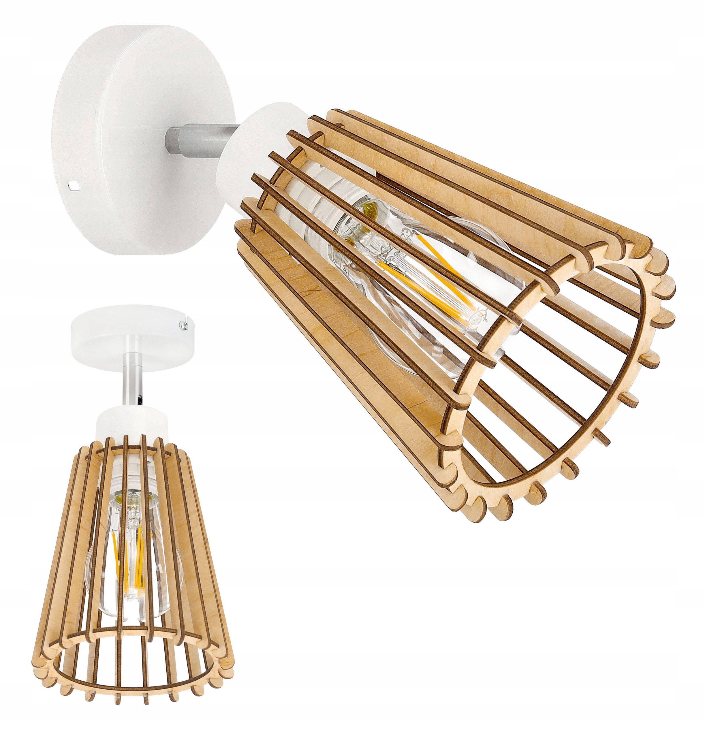 

Lampa kinkiet na E27 ścienny ruch loft Drewno eko