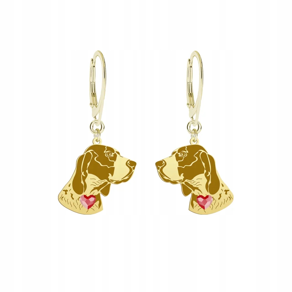 Náušnice Zlaté se psem Braque d’Auvergne 925 Bigiel Dárek Gravírování Bonus