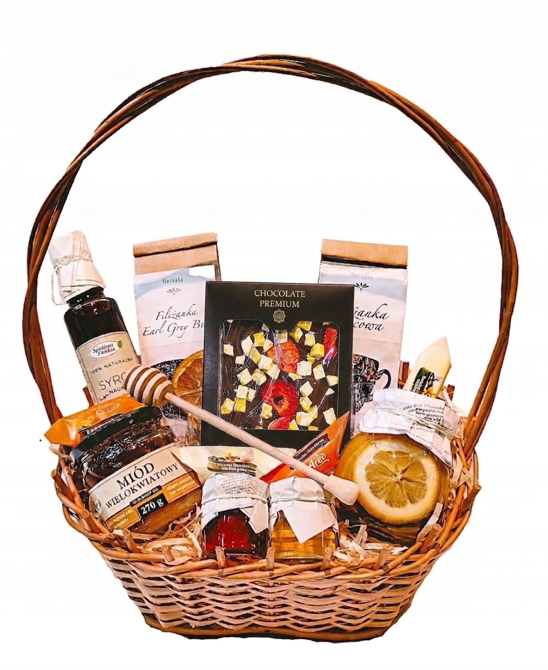 Dárkový Koš Dárek Med Pochoutky Čaj Čokoláda Sirup Citron