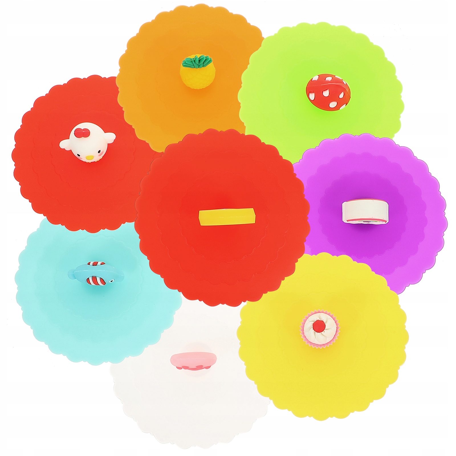 

Silikonowe pokrywki na kubki z falą Pokrywki na kubki 8 szt