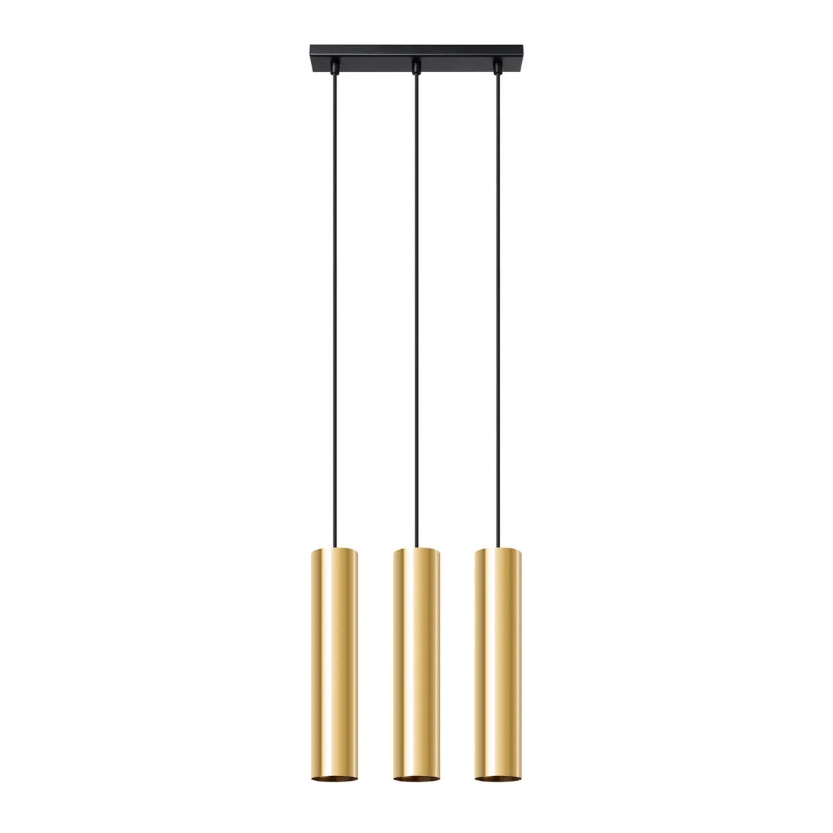 Závesná lampa loft zlatá trubica 30 cm trojitá nad stôl ostrovček bar Sollux